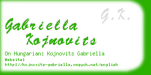 gabriella kojnovits business card